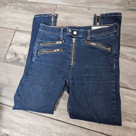 Rag & Bone Moto Zipper Detail Skinny Jeans - Picture 2 of 9
